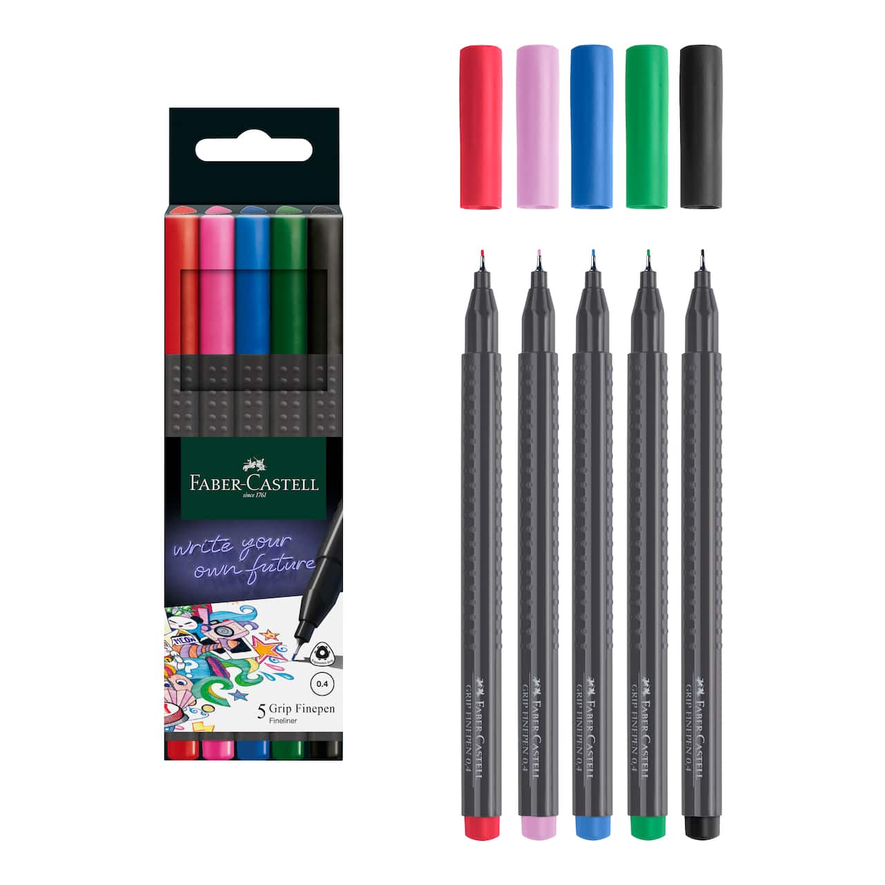Faber-Castell® Basic Colours Grip Finepen Set
